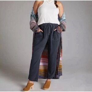 NEW Anthropologie Pilcro Pants Corduroy Pull-On Relaxed The Cottage Navy Size M